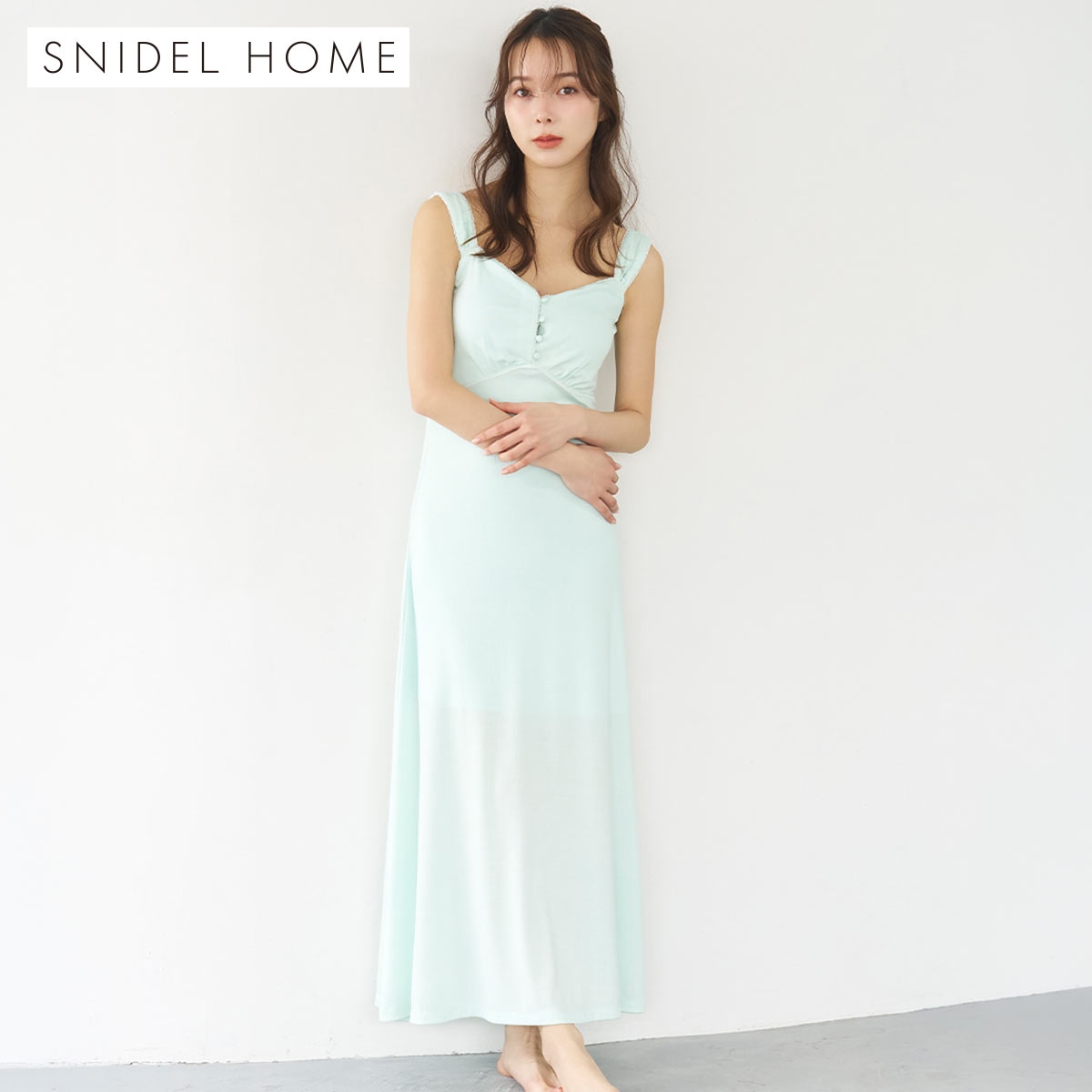 スナイデルホーム カットワンピース カップ付き パッド付き カップイン パジャマ ルームウェア SNIDEL HOME(MI-ミント-Free)