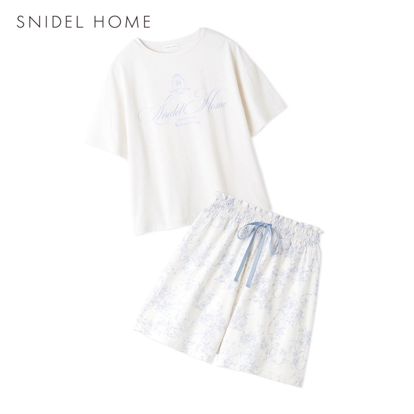 スナイデルホーム ICEDFABRIC+R エンブレムTシャツセットアップ ルームウェア パジャマ SNIDEL HOME