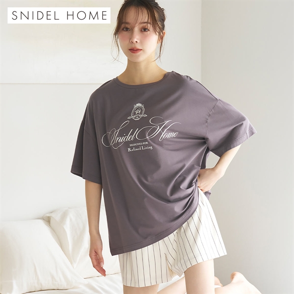 スナイデルホーム ICEDFABRIC+R エンブレムTシャツセットアップ ルームウェア パジャマ SNIDEL HOME