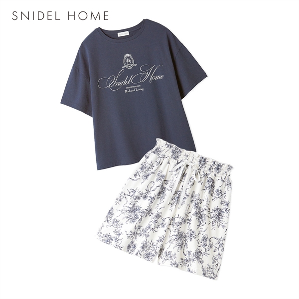 スナイデルホーム ICEDFABRIC+R エンブレムTシャツセットアップ ルームウェア パジャマ SNIDEL HOME