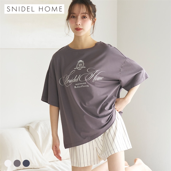 スナイデルホーム ICEDFABRIC+R エンブレムTシャツセットアップ ルームウェア パジャマ SNIDEL HOME