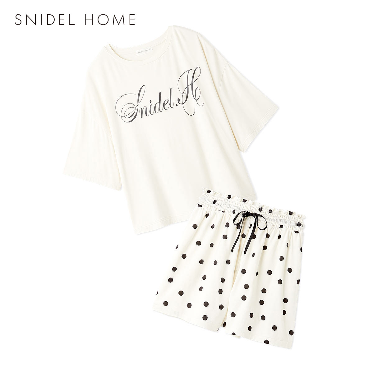 スナイデルホーム 接触冷感 Tシャツセットアップ 上下セット パジャマ ルームウェア SNIDEL HOME(WH-ホワイト-Free)