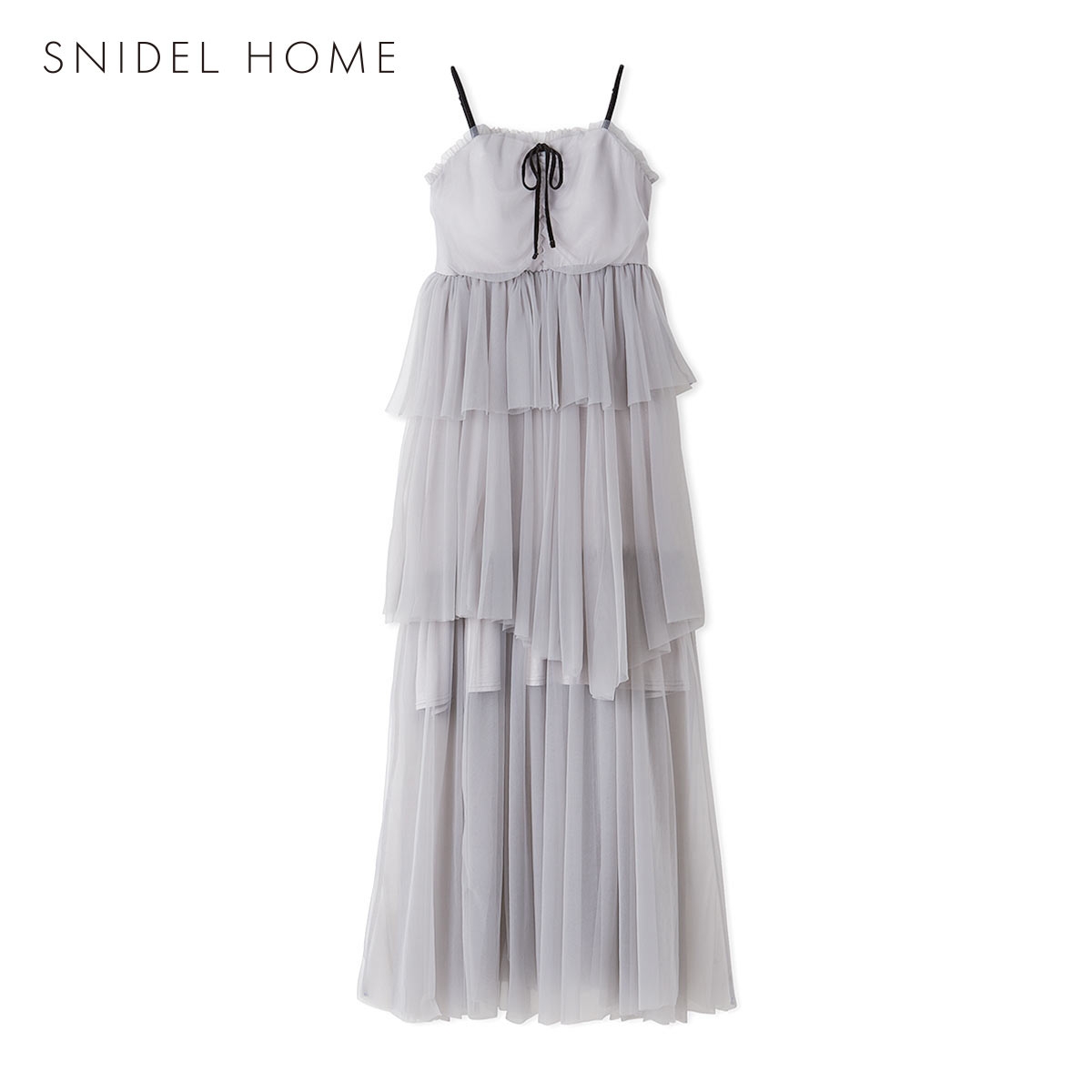 スナイデルホーム カップインチュールキャミワンピース カップイン パッド付き パジャマ ルームウェア SNIDEL HOME(GY-グレー-Free)
