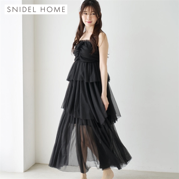 スナイデルホーム カップインチュールキャミワンピース カップイン パッド付き パジャマ ルームウェア SNIDEL HOME