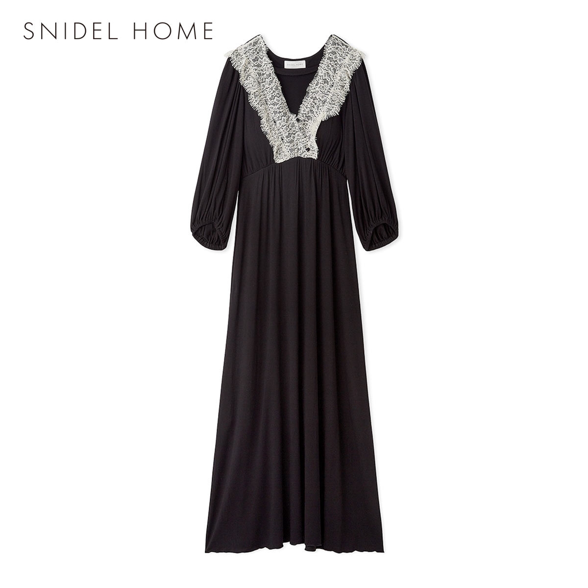 スナイデルホーム カシュクールレースカップインワンピース カップ付き パッド付き パジャマ ルームウェア SNIDEL HOME(BK-ブラック-Free)