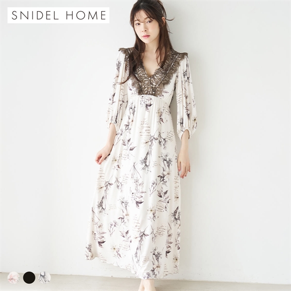 スナイデルホーム カシュクールレースカップインワンピース カップ付き パッド付き パジャマ ルームウェア SNIDEL HOME