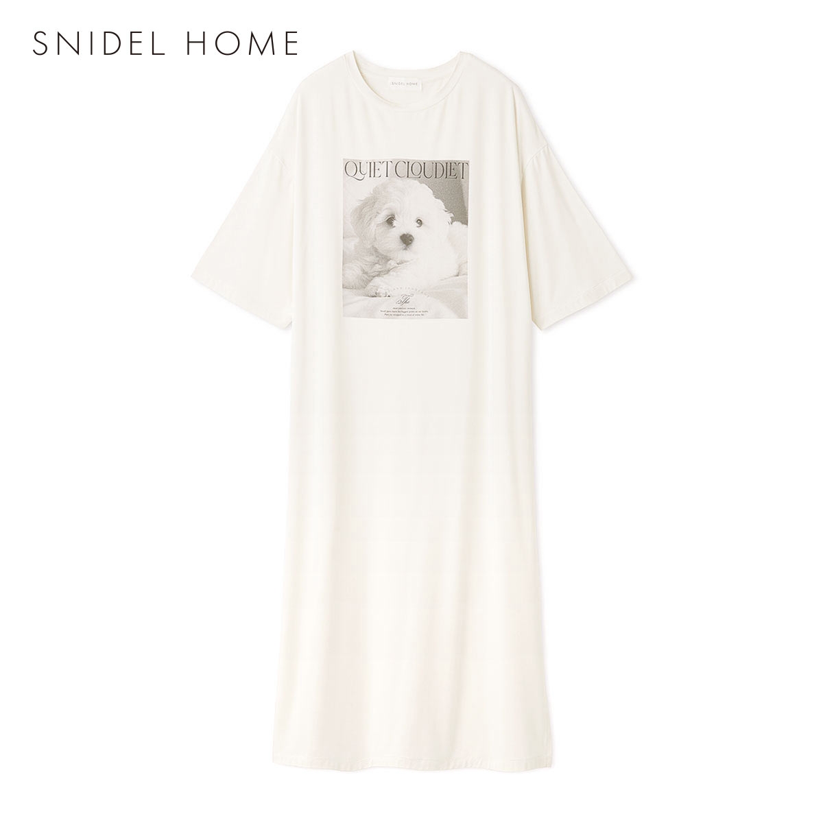 スナイデルホーム 接触冷感 DOG Tシャツワンピース パジャマ ルームウェア SNIDEL HOME(WH-ホワイト-Free)