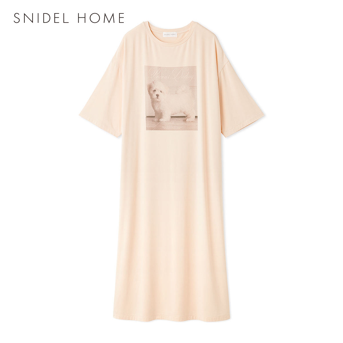 スナイデルホーム 接触冷感 DOG Tシャツワンピース パジャマ ルームウェア SNIDEL HOME(PE-ピーチ-Free)