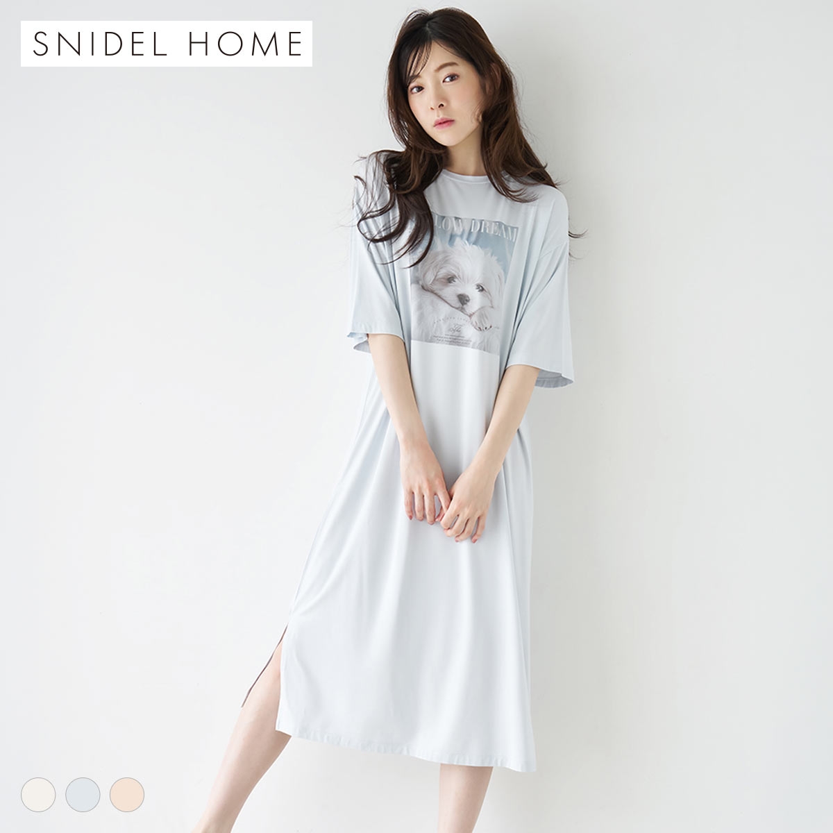 スナイデルホーム 接触冷感 DOG Tシャツワンピース パジャマ ルームウェア SNIDEL HOME