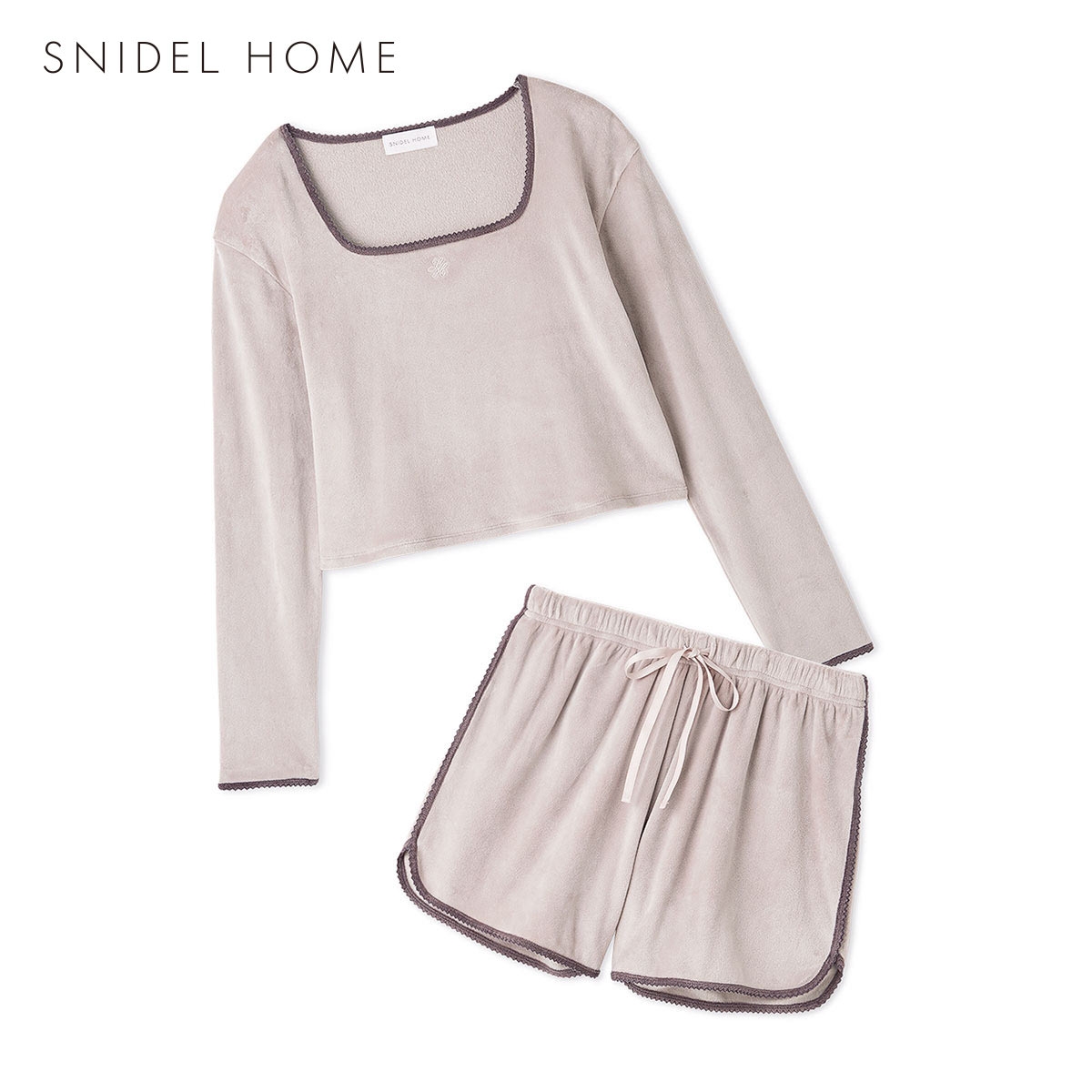 スナイデルホーム イフミック(R) シルキーフリースセットアップ パジャマ ルームウェア SNIDEL HOME(MO-モカ-Free)