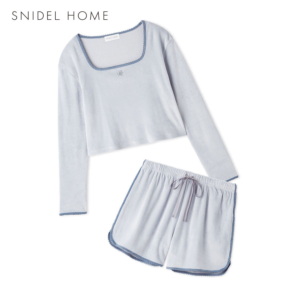 スナイデルホーム イフミック(R) シルキーフリースセットアップ パジャマ ルームウェア SNIDEL HOME(BU-ブルー-Free)