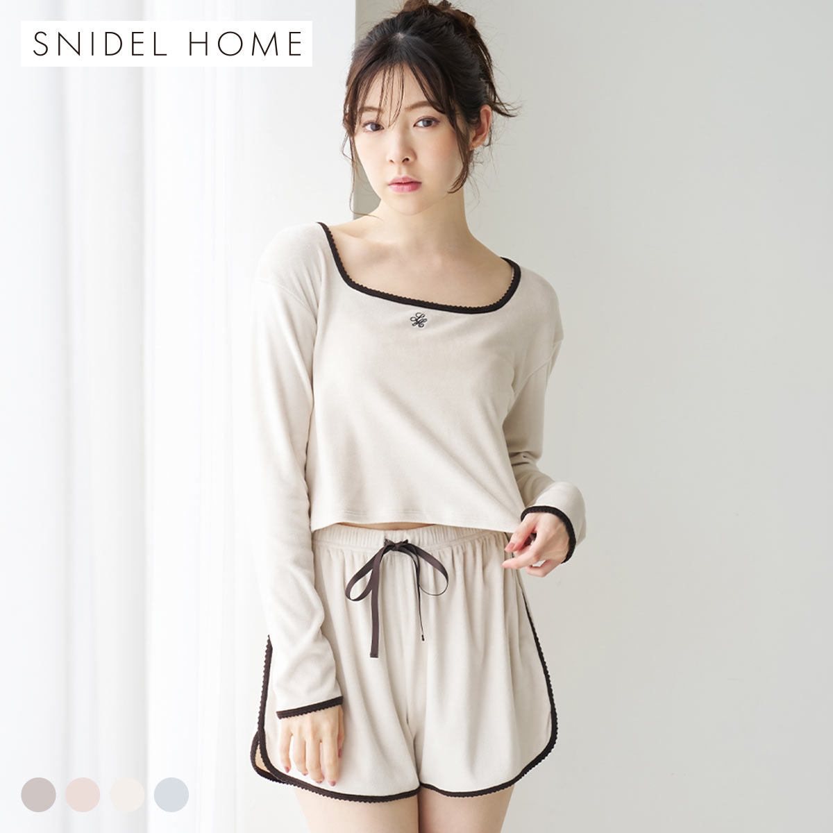 スナイデルホーム イフミック(R) シルキーフリースセットアップ パジャマ ルームウェア SNIDEL HOME