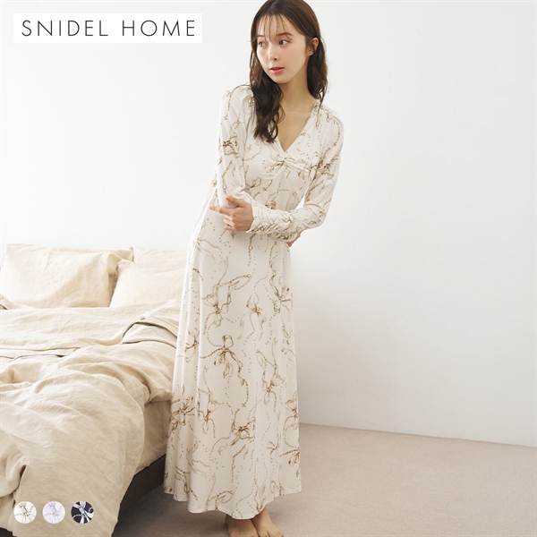 スナイデルホーム リボンチェーンカップインワンピース パッド付き カップイン パジャマ ルームウェア SNIDEL HOME
