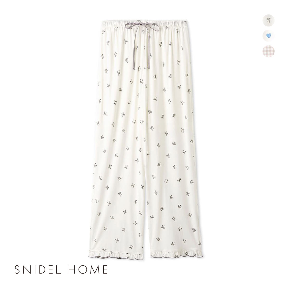 スナイデルホーム バリエロングパンツ パジャマ ルームウェア SNIDEL HOME(GY-グレー-Free)