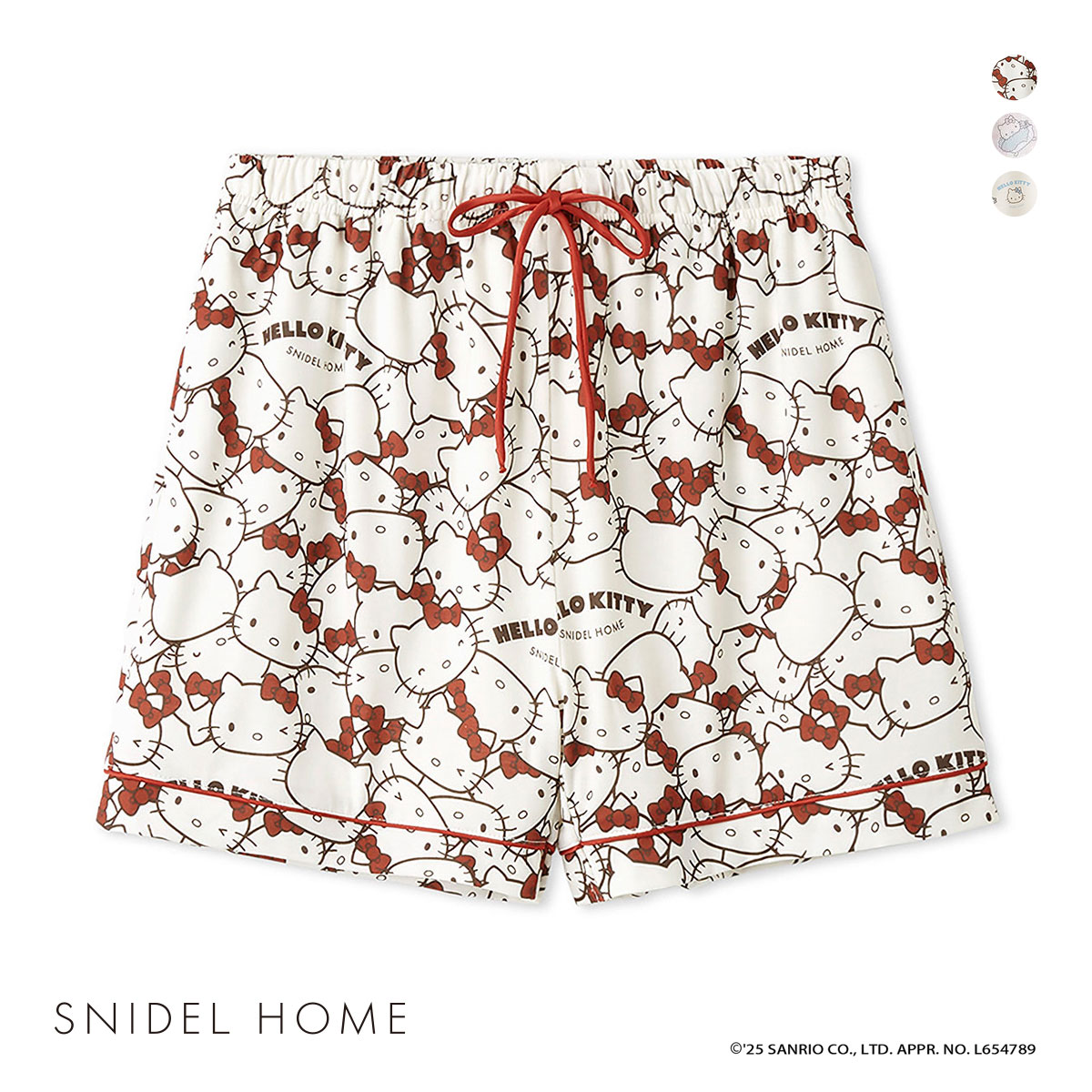 スナイデルホーム ハローキティ 総柄ショートパンツ パジャマ ルームウェア HELLO KITTY SNIDEL HOME(RE-レッド-Free)