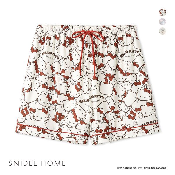 スナイデルホーム ハローキティ 総柄ショートパンツ パジャマ ルームウェア HELLO KITTY SNIDEL HOME スナイデルホーム ハローキティ 総柄ショートパンツ パジャマ ルームウェア HELLO KITTY SNIDEL HOME