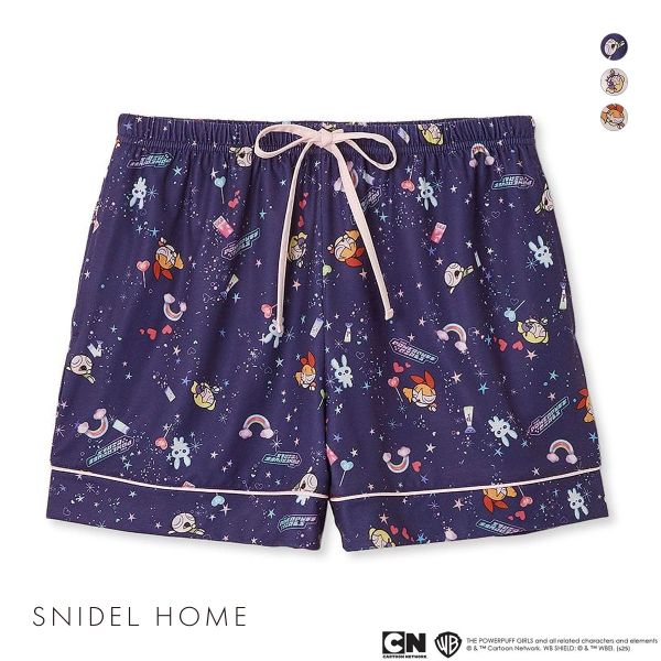 スナイデルホーム パワーパフ ガールズ プリントショートパンツ パジャマ ルームウェア The Powerpuff Girls SNIDEL HOME