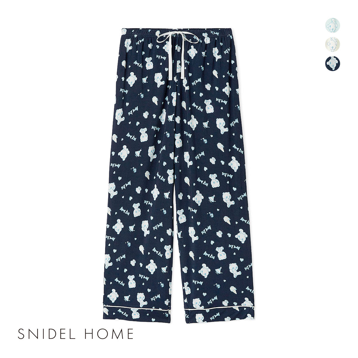 スナイデルホーム icy baby 接触冷感 総柄ロングパンツ パジャマ ルームウェア SNIDEL HOME(NV-ネイビー-Free)