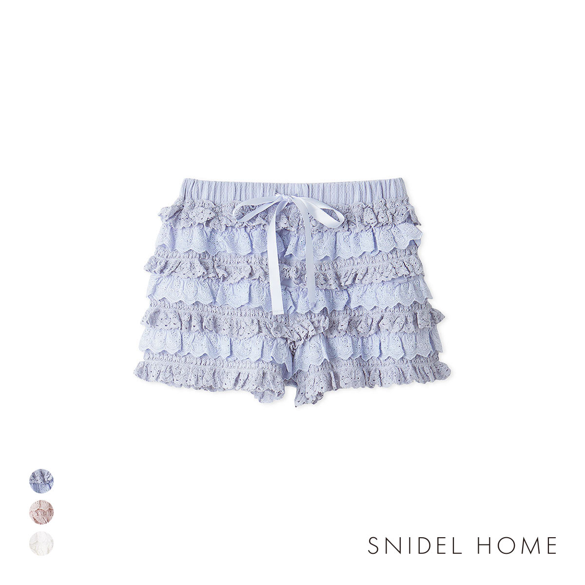 スナイデルホーム フリルレースカットショートパンツ SNIDEL HOME(SX-サックス-Free)