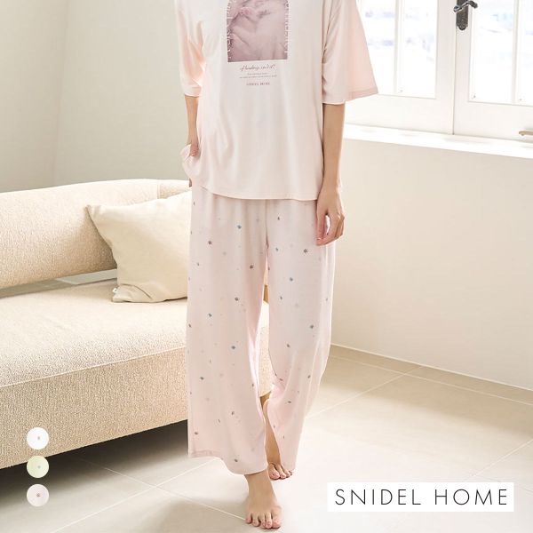 スナイデルホーム 総柄ロングパンツ 接触冷感 SNIDEL HOME