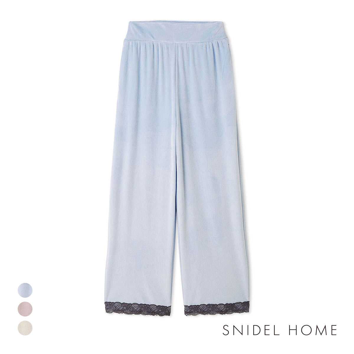 スナイデルホーム シルキーフリースロングパンツ SNIDEL HOME SilkyFleece(LBU-薄ブルー-Free)