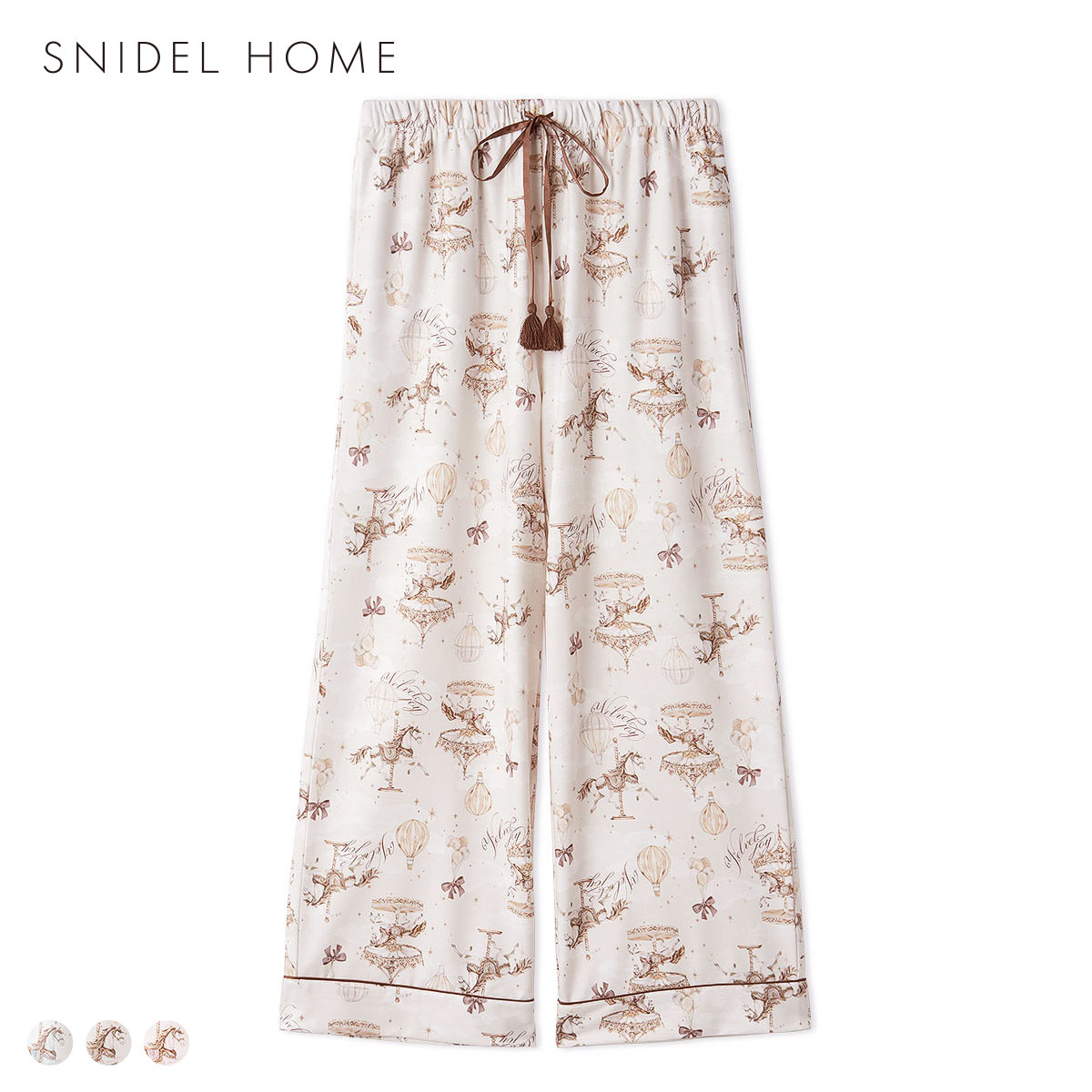スナイデルホーム カルーセルプリントロングパンツ SNIDEL HOME(LBE-薄ベージュ-Free)