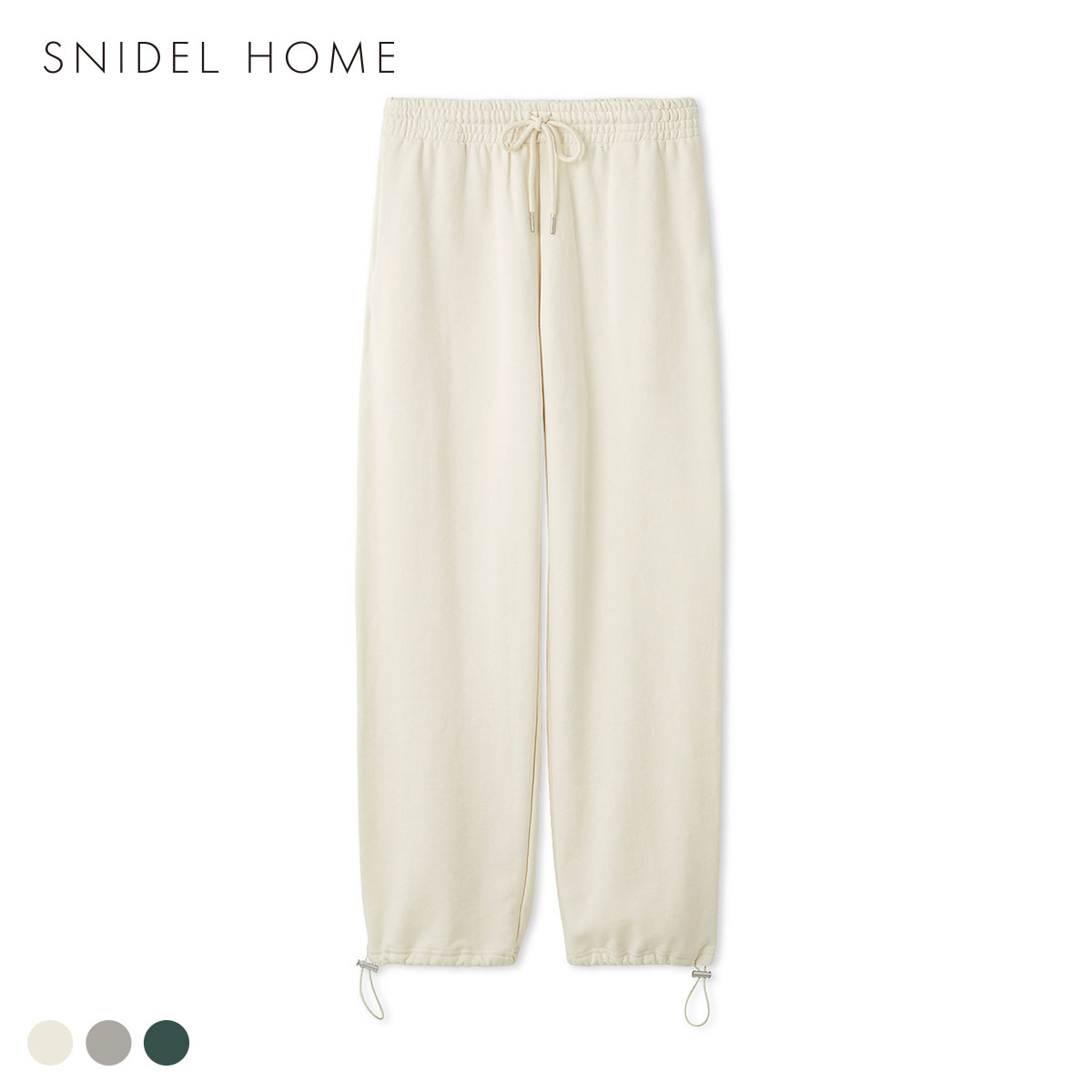 スナイデルホーム SNIDEL HOME × 新木優子 スウェットロングパンツ パジャマ ルームウェア(OW-オフホワイト-Free)