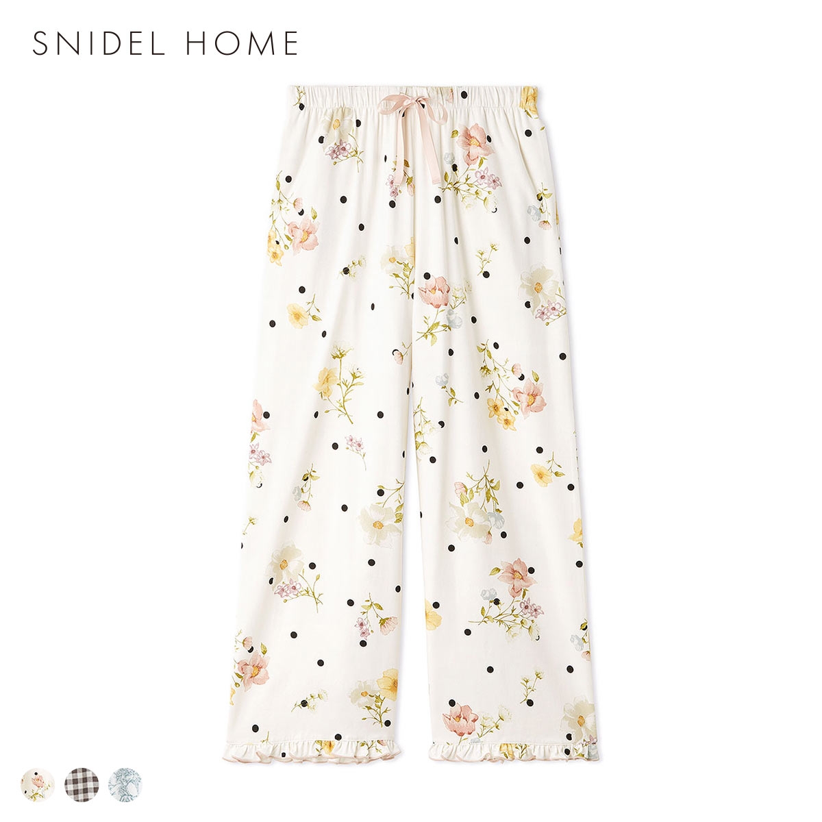 スナイデルホーム カットレーヨンロングパンツ パジャマ ルームウェア SNIDEL HOME(FLO-花-Free)