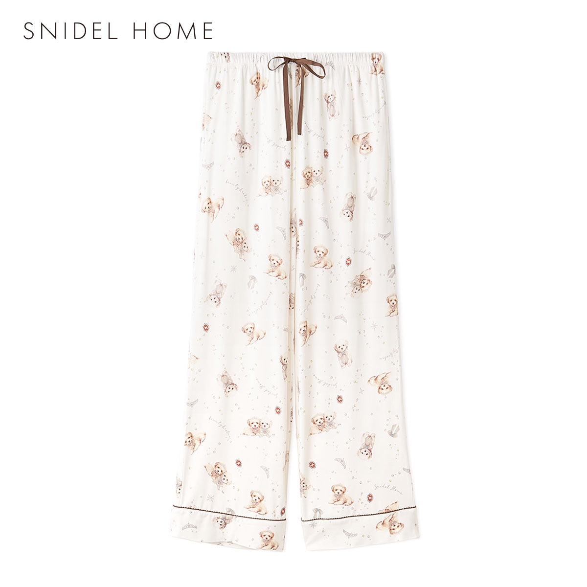 スナイデルホーム DOGカットロングパンツ パジャマ ルームウェア SNIDEL HOME(IV-アイボリー-Free)