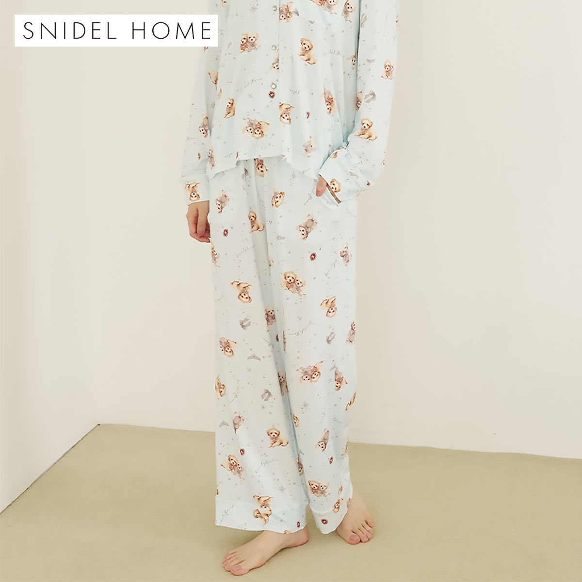 スナイデルホーム DOGカットロングパンツ パジャマ ルームウェア SNIDEL HOME(SX-サックス-Free)