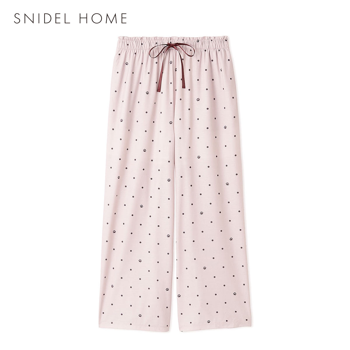 スナイデルホーム 接触冷感 肉球ドット柄カットロングパンツ パジャマ ルームウェア SNIDEL HOME(PI-ピンク-Free)