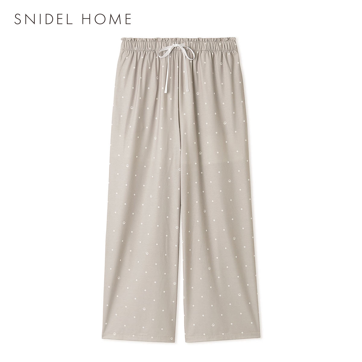 スナイデルホーム 接触冷感 肉球ドット柄カットロングパンツ パジャマ ルームウェア SNIDEL HOME(MO-モカ-Free)