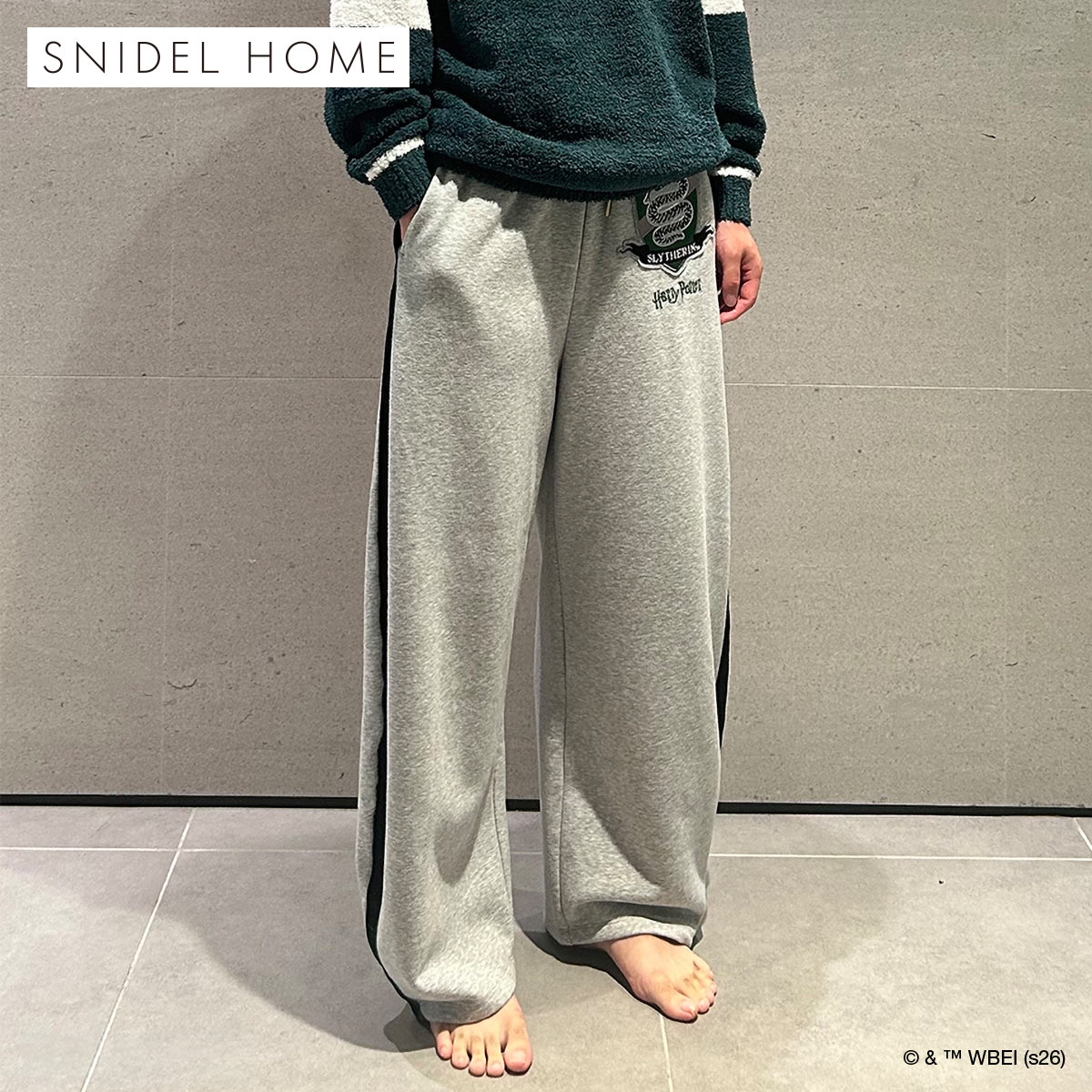 スナイデルホーム メンズ ハリー・ポッター ローブデザインスウェットロングパンツ パジャマ ルームウェア SNIDEL HOME Harry Potter(GR-グリーン-Free)