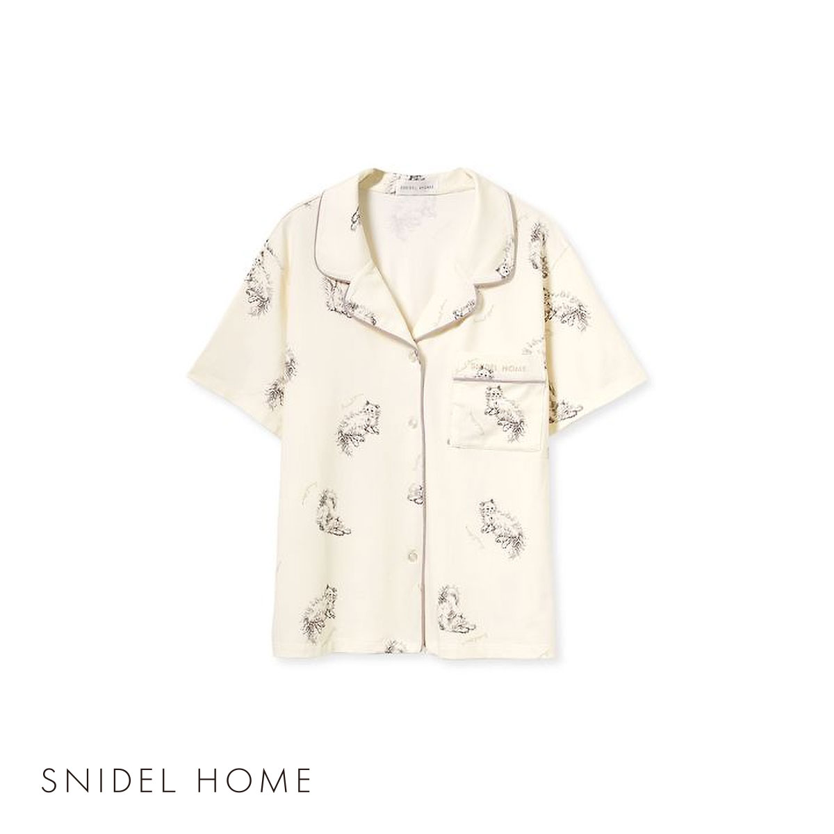スナイデルホーム SNIDEL HOME 【Moispro】開襟シャツ パジャマ ルームウェア(IV-アイボリー-Free)