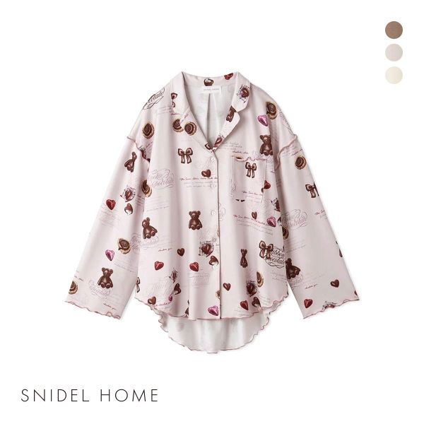 スナイデルホーム チョコモチーフ開襟シャツ パジャマ ルームウェア SNIDEL HOME