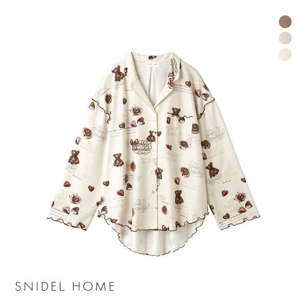 スナイデルホーム チョコモチーフ開襟シャツ パジャマ ルームウェア SNIDEL HOME
