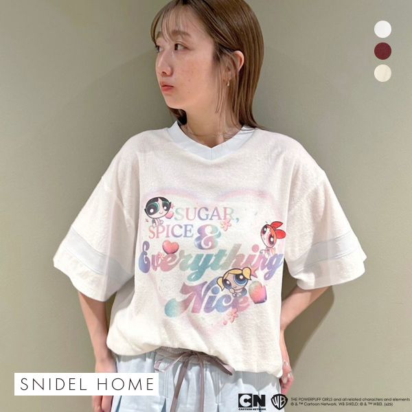 スナイデルホーム パワーパフ ガールズ パイルオーバーシャツ パジャマ ルームウェア The Powerpuff Girls SNIDEL HOME
