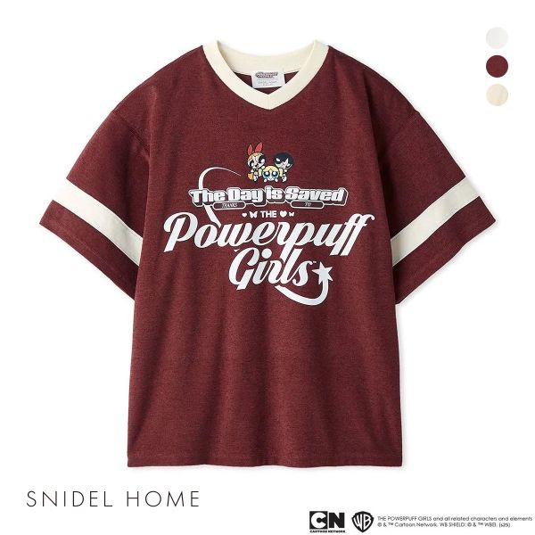 スナイデルホーム パワーパフ ガールズ パイルオーバーシャツ パジャマ ルームウェア The Powerpuff Girls SNIDEL HOME