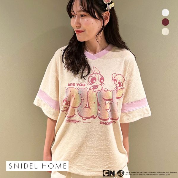 スナイデルホーム パワーパフ ガールズ パイルオーバーシャツ パジャマ ルームウェア The Powerpuff Girls SNIDEL HOME