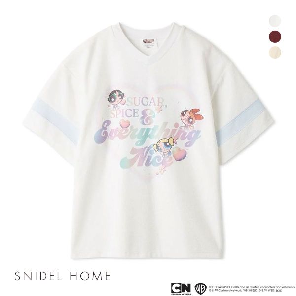 スナイデルホーム パワーパフ ガールズ パイルオーバーシャツ パジャマ ルームウェア The Powerpuff Girls SNIDEL HOME