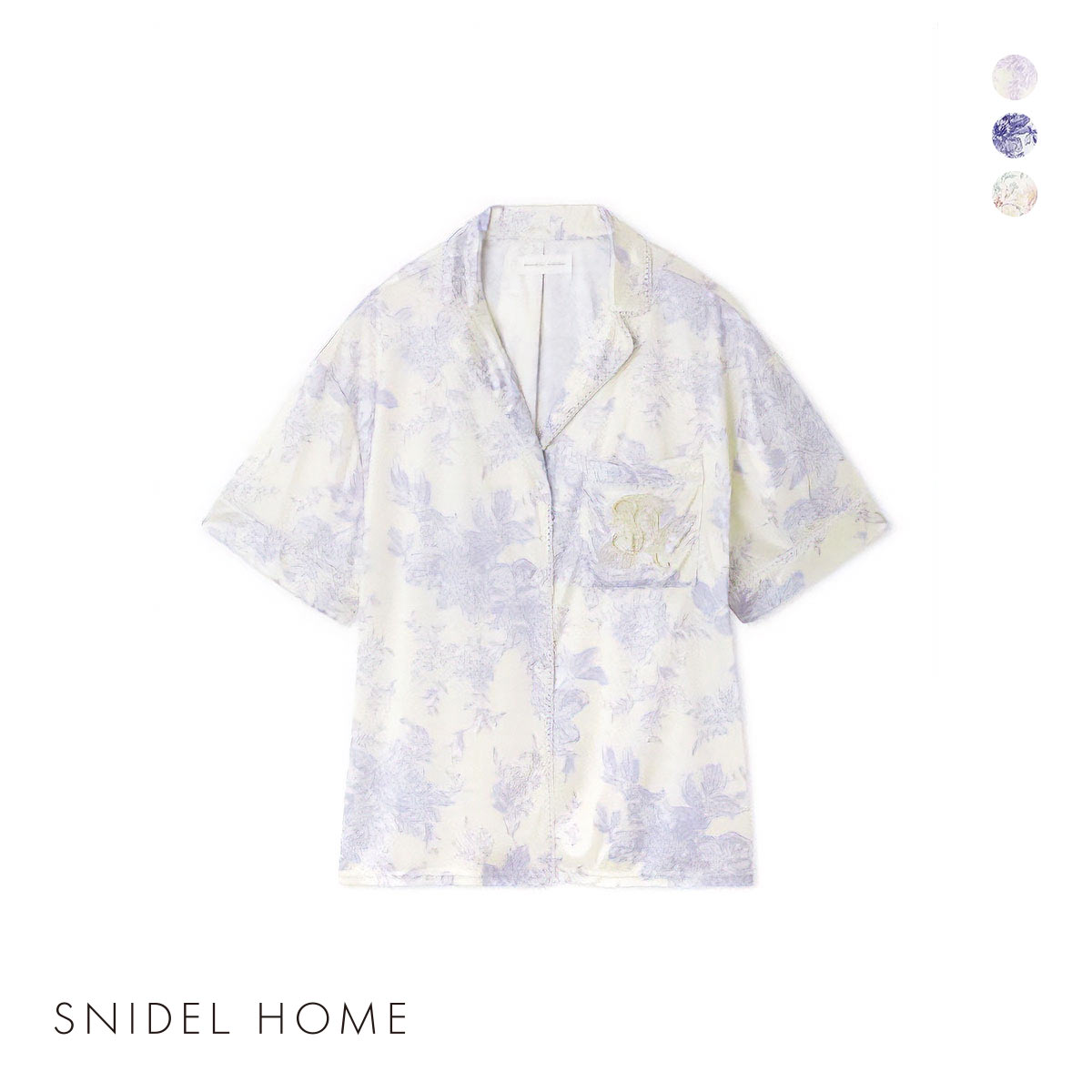 スナイデルホーム ブライトカットソー 開襟シャツ パジャマ トップス ルームウェア SNIDEL HOME(YE-イエロー-Free)