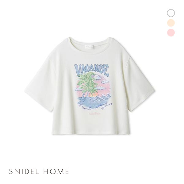 スナイデルホームサーフプリントTシャツ トップス ルームウェア SNIDEL HOME