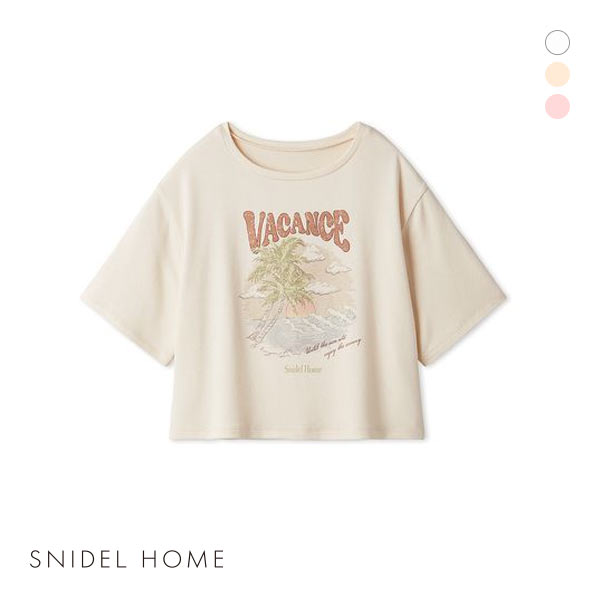 スナイデルホームサーフプリントTシャツ トップス ルームウェア SNIDEL HOME