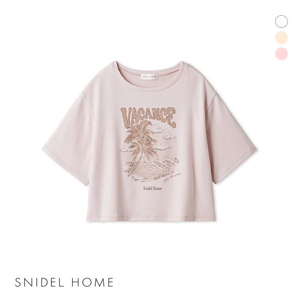 スナイデルホームサーフプリントTシャツ トップス ルームウェア SNIDEL HOME