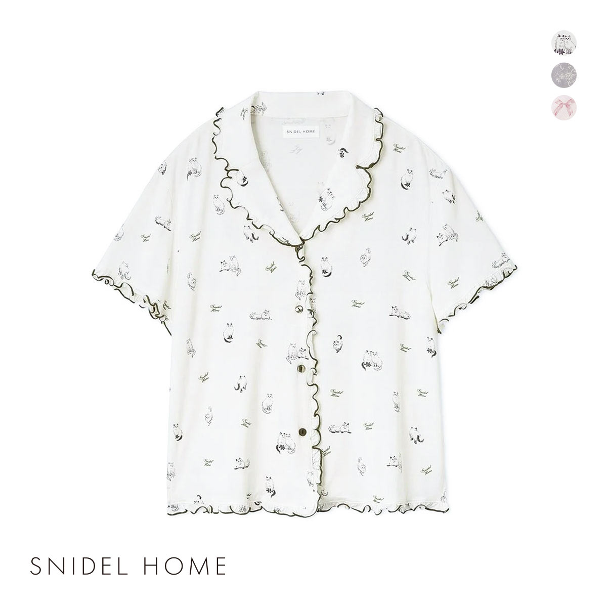 2025新作 SNIDEL HOME カットレーヨン開襟シャツ 上下セット カットレーヨン開襟シャツ(シャツ＆ブラウス)｜スナイデルホーム