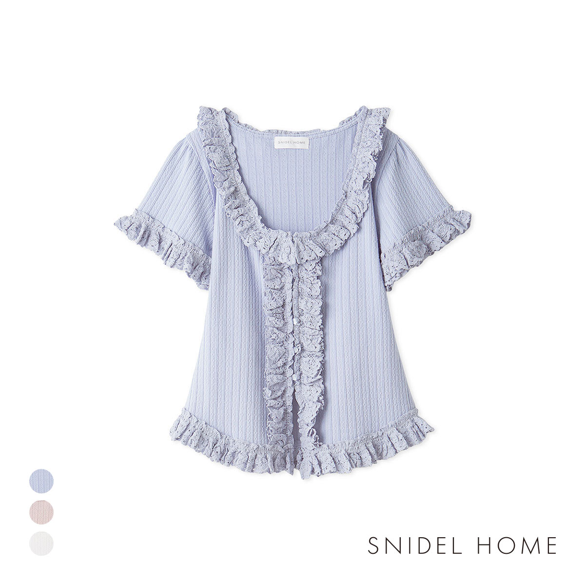 スナイデルホーム フリルレースカットプルオーバー SNIDEL HOME(SX-サックス-Free)