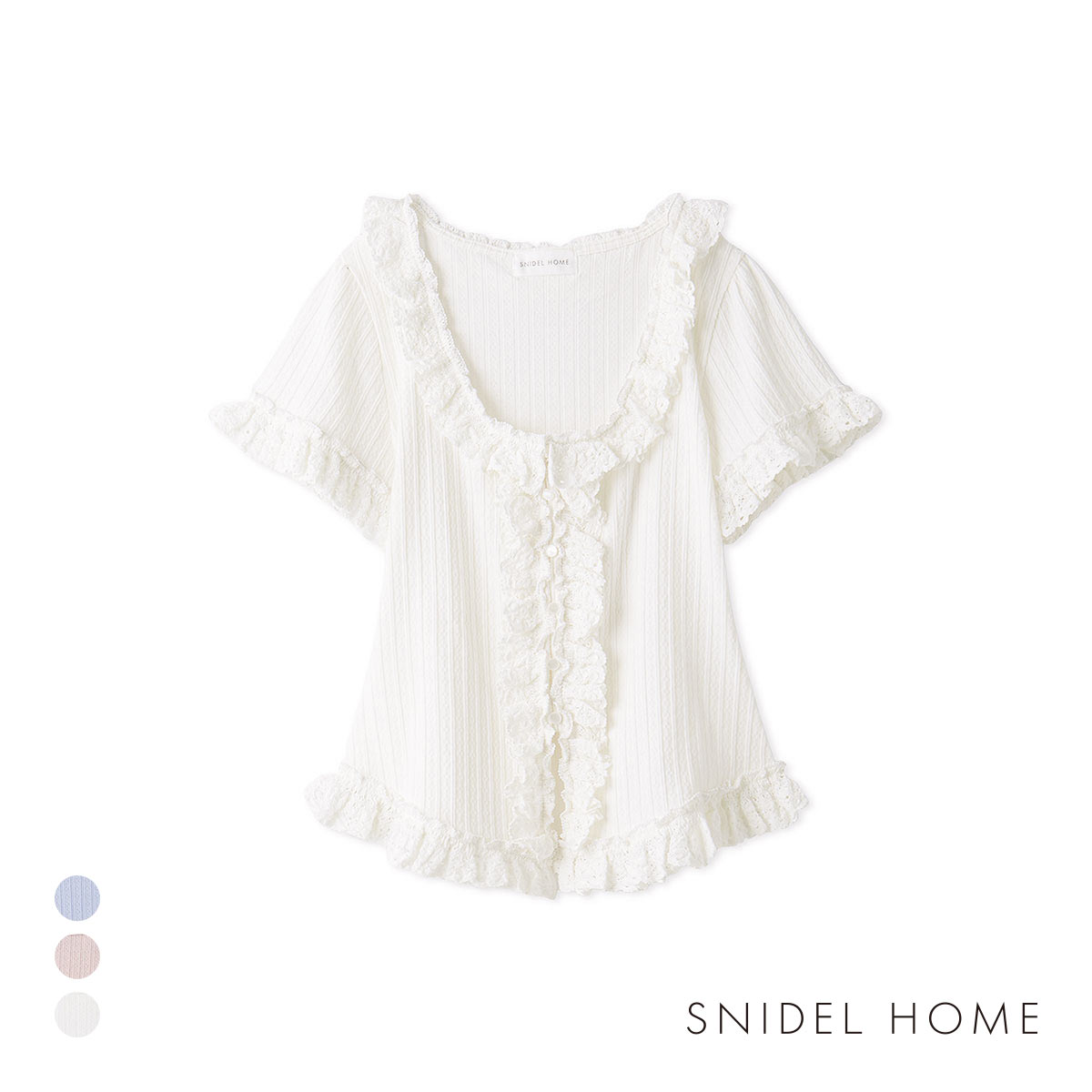 スナイデルホーム フリルレースカットプルオーバー SNIDEL HOME(WH-ホワイト-Free)