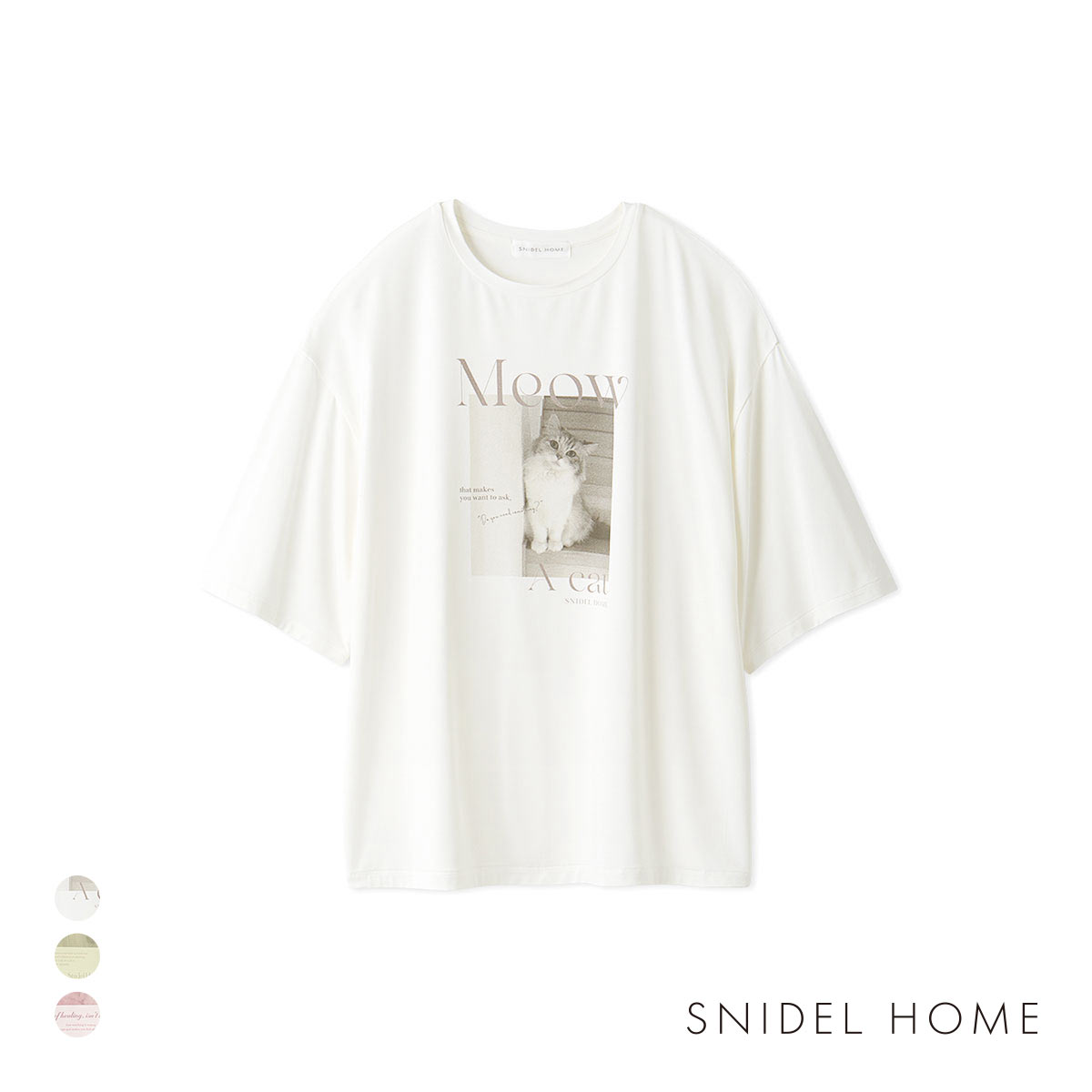 スナイデルホーム CAT Tシャツ 接触冷感 SNIDEL HOME(WH-ホワイト-Free)