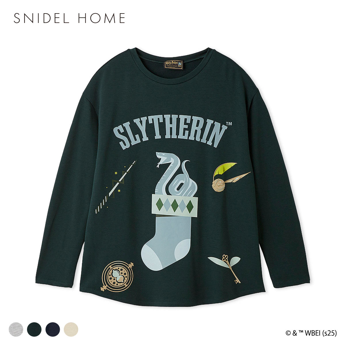 スナイデルホーム Harry Potter ロングTシャツ パジャマ ルームウェア SNIDEL HOME ハリー・ポッター(GR-グリーン-Free)