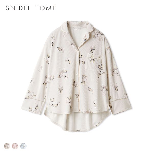 スナイデルホーム リブフリースプリント開襟シャツ SNIDEL HOME